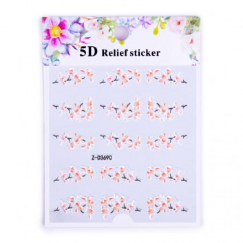 Naklejki biżuteryjne 5D samoprzylepne wypukłe akrylowe kwiaty Z-D3690