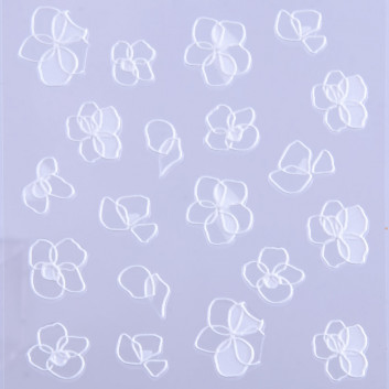 Naklejki biżuteryjne 5D samoprzylepne wypukłe akrylowe kwiaty Z-D3065 białe