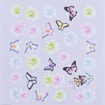 Naklejki biżuteryjne 5D samoprzylepne wypukłe akrylowe kwiaty motyle Z-D3694