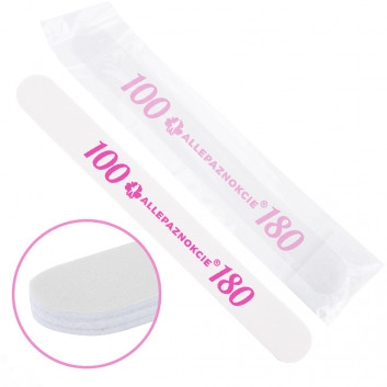Pilnik do paznokci Bezpieczny Pakiet Allepaznokcie prosty biały środek 100/180 CU-12 High Quality
