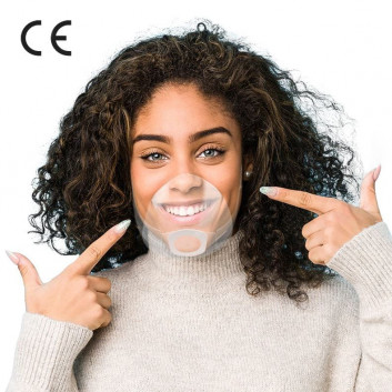 Przyłbica mini osłonka kosmetyczna na usta i nos Mouth Shield przezroczysta maseczka nieparująca 2 sztuki L/XL