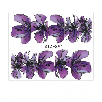 Naklejki wodne do paznokci kwiaty STZ-891