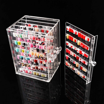 Stojak kasetka akrylowa z szufladkami na tipsy lub wzorniki