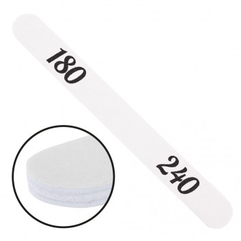 Pilnik do paznokci prosty biały środek 180/240 CU-12 High Quality