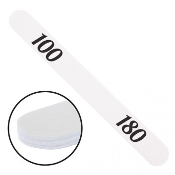 Pilnik do paznokci prosty biały środek 100/180 CU-12 High Quality