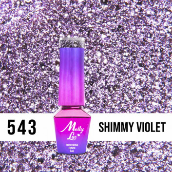 Lakier hybrydowy MollyLac Luxury Glam Shimmy Violet 5ml Nr 543