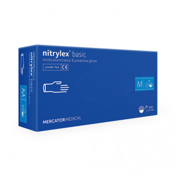 Rękawiczki jednorazowe nitrylowe diagnostyczne i ochronne Nitrylex rozmiar M niebieskie 100 szt