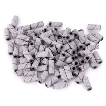 Kapturki do manicure i pedicure mandrele nakładki ścierne cylinder mini białe 3mm gradacja 180 50 szt.