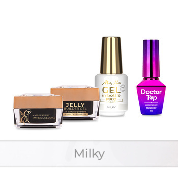 PRO MATCH SYSTEM 3+1 Milky: 3x żele 15g: Jelly&SelfLeveling&Gel in bottle+Doctor Top 10g GRATIS