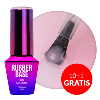 10+1gratis Baza kauczukowa LED/UV Rubber Base Cover Molly Nails Cool Nude HEMA/Di-HEMA Free 10g