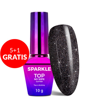 5+1 gratis: Top-LED/UV-Lack ohne Abwischen mit Glitzerpartikeln – Molly Nails Sparkle Top Star 10 g