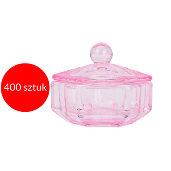 400 Stück Glasbecher mit Deckel für Flüssigkeiten, Reiniger, Henna, rosa