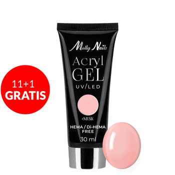 11+1 gratis Acrylgel Polygel Aufbau-Gel für Nagelverlängerungen AcrylGel Molly Nails HEMA/Di-HEMA-frei Musk 30 ml