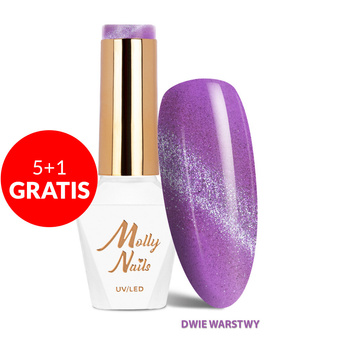 5+1 gratis LED/UV-Gel-Nagellack Cat Eye Crystal Water Nr. 263 Plum Molly Nails HEMA/Di-HEMA-frei 8 g
