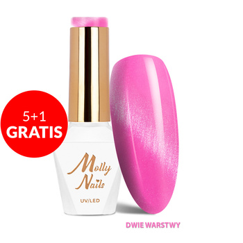 5+1 gratis LED/UV-Gel-Nagellack Cat Eye Pastel Nr. 274 Bubblegum Molly Nails HEMA/Di-HEMA-frei 8 g