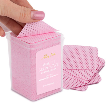 Staubfreie, perforierte Wattepads für die Nagelpflege von Molly Nails, rosa, 5 x 5 cm, 200 Stück