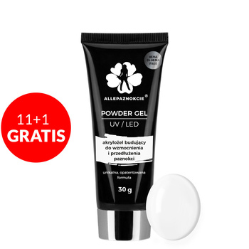 11 + 1 gratis: Allepaznokcie Acrylgel-Powder, HEMA/Di-HEMA-frei, Weiß, 30 g