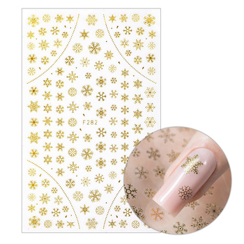 Dünne, selbstklebende Weihnachts-Nagelsticker von Molly Nails F282, goldfarben