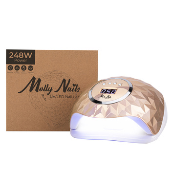 Molly Nails Dual-UV/LED-Nagellampe 248 W für Hybridlacke, Gele und Acrylgele, goldfarben, Y13