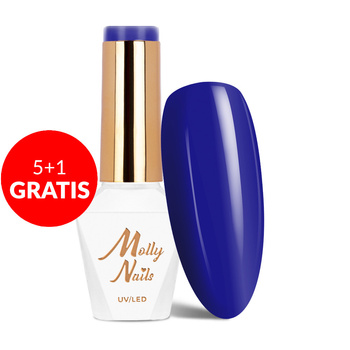 5+1 gratis Molly Nails Power Flower Blue Hydrangea Hybridlack, HEMA/Di-HEMA-frei, 8 g, Nr. 727