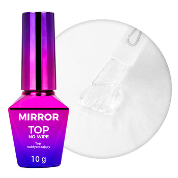 No-Wipe-Topcoat zum Einreiben von Glitzerpartikeln, ohne Abwischen – Mirror Top Molly Nails HEMA/Di-HEMA-frei, klar, 10 g