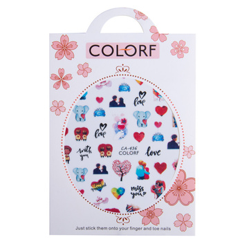 Autocollants pour ongles fins et adhésifs sur le thème de la Saint-Valentin CA-436