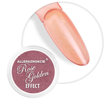 Poudre miroir effet pour la décoration des ongles Rose Golden Allepaznokcie n° 00