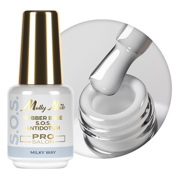 Kautschukbasis für flexible Nägel, Maniküre und Pediküre, zur Verzierung – S.O.S. Antidotum Pro Salon Molly Nails Milky Way 15 g