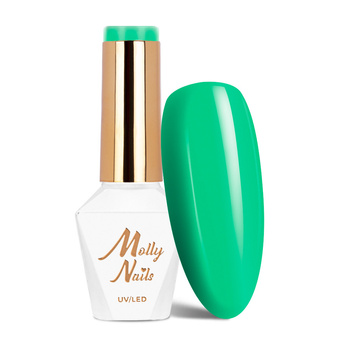 Smalto ibrido Molly Nails Green Party Crystal Grass senza HEMA/Di-HEMA 8 g n. 84