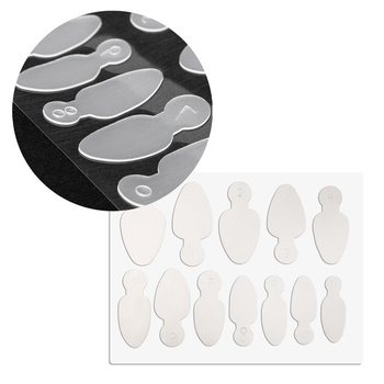 Set combinato di stampi in silicone a doppia forma per smalto francese MollyLac, ovali, 12 pezzi