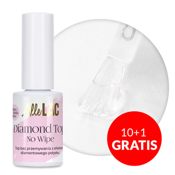 10 + 1 gratis: Topcoat ohne Abwischen mit Diamantglanz-Effekt „Diamond Top No Wipe“ von Allelac, HEMA/Di-HEMA-frei, 7 g