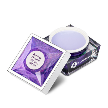 Selbstnivellierendes Nagelaufbaugel (Self-Leveling Builder Gel) für LED/UV-Lampen, Perfect French Casual White, HEMA/Di-HEMA-frei, 15 g