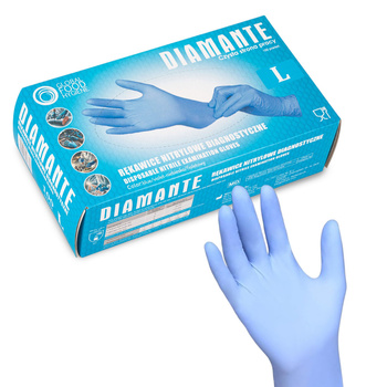 Diamante Einweg-Nitrilhandschuhe für Diagnose und Schutz, Größe L, blau-violett, 100 Stück