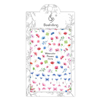 Dünne selbstklebende Nagelsticker mit Blumenmotiven F576