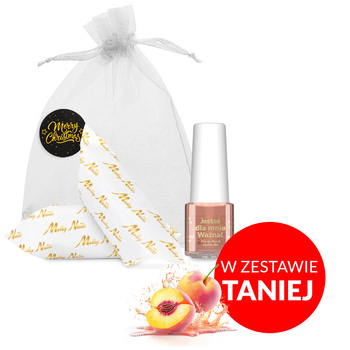 100 Stück: Spezialöl für Nagelhaut und Nägel mit dem Duft „Peachy Punch“ und Karamellbonbons in einem dekorativen Säckchen (5 ml)
