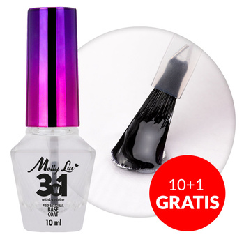 10+1 gratis 3-in-1-Grundierung MollyLac Base Coat für klassische Nagellacke, klar, 10 ml