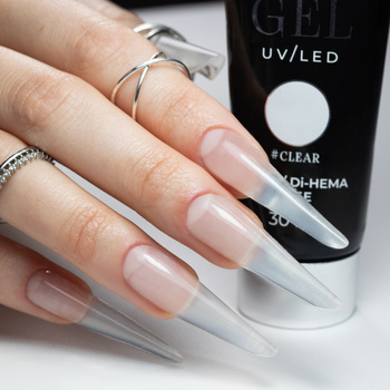 Gel acrylique Polygel pour extension des ongles AcrylGel Molly Nails, sans HEMA/Di-HEMA, transparent, 30 ml
