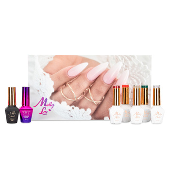 Set mit 5 Hybridlacken von Flashing Molly Nails + Basis- und Decklack gratis