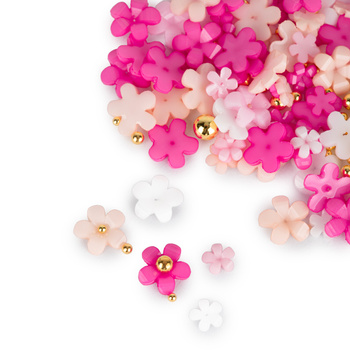 Décorations pour ongles : fleurs en acrylique + perles Molly Nails, assortiment de couleurs, 150 pièces, n° 1