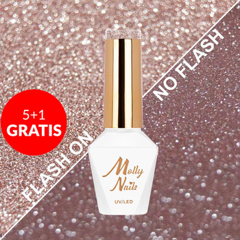 5+1 gratis Molly Nails Duo Flashing Lights Metamorphosis HEMA/Di-HEMA-freier Hybridlack 8 g Nr. 607
