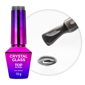 Farbenfrohes Top-Coat ohne Abwischen „Crystal Glass“ von Molly Nails, schwarz, HEMA/Di-HEMA-frei, 10 g