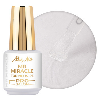 Top Coat „No Wipe“ Mr. Miracle Pro Salon Molly Nails für Hybridlacke, pigmentfrei, Clear, HEMA/Di-HEMA-frei, 15 g
