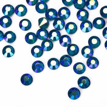 Glas-Strasssteine für Nägel SS10 Blue Zircon AB ca. 50 Stück