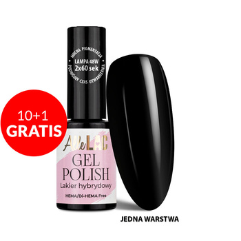 10 + 1 gratis: AlleLac Extra Black HEMA/Di-HEMA-freier Hybridlack, 6 g
