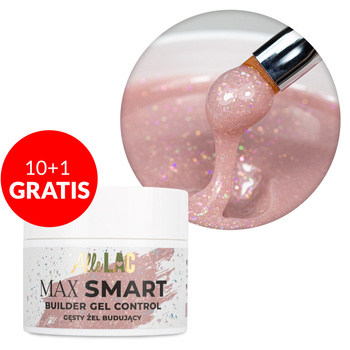 10 + 1 gratis: AlleLac Max Smart Builder Gel Control Glitter Nude – dickflüssiges Aufbau-Gel, 45 g