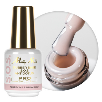 Kautschukbasis für elastische Nägel, Maniküre und Pediküre, zur Verzierung – S.O.S. Antidotum Pro Salon Molly Nails Fluffy Marshmallow 15 g