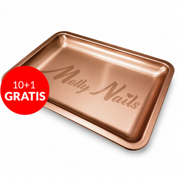 10+1 free MollyNails rectangular copper metal tool tray