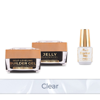 Molly Nails PRO MATCH SYSTEM 2+1 Clear : 2 gels de construction + Doctor Top 15 g