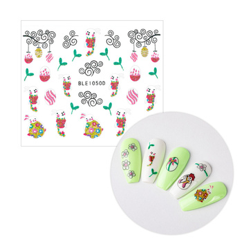 Selbstklebende 3D-Nagelaufkleber mit Glitzer für Ostern BLE 1050D