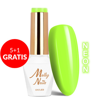 5+1 gratis Smalto ibrido Molly Nails Neons Neon Kiwi senza HEMA/Di-HEMA 8 g n. 78